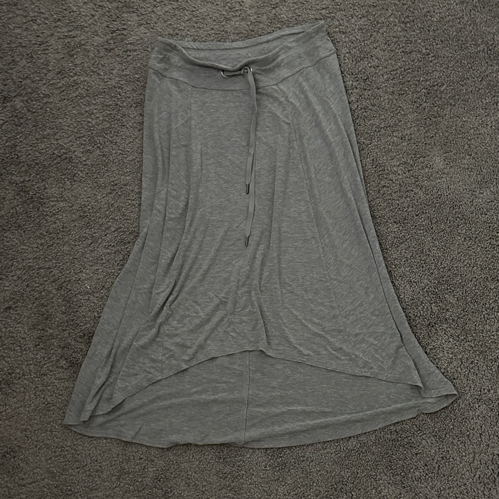 Gray Hi-Low Jersey Drawstring Skirt